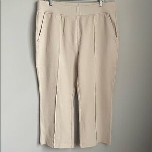 New Haven Well Within Ivory Ribbed Organic Cotton Blend Pull On Lounge Pants XL